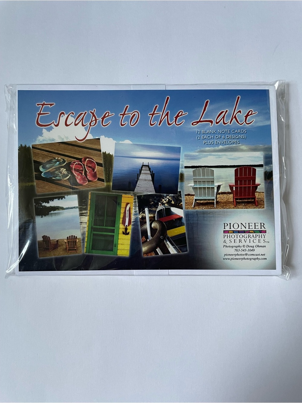 NWT Pioneer Escape to the Lake Blank note card Art.  Qty. 12 cards/envelopes